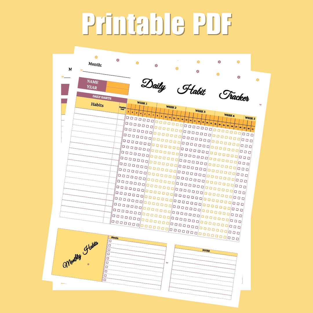 Simple Habit Tracker (Google Sheets + Printable PDF)