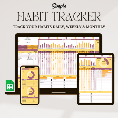 Simple Habit Tracker (Google Sheets + Printable PDF)
