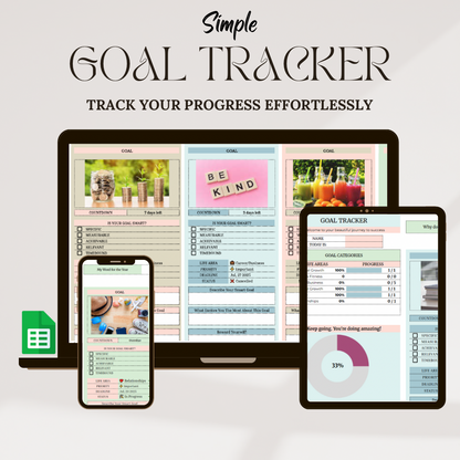 Goal Tracker (Google Sheets + Printable PDF